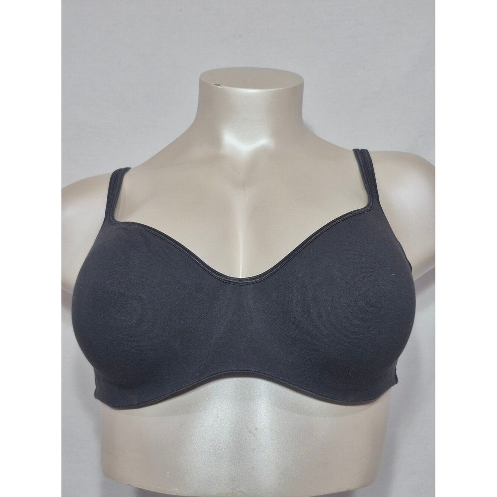 44D Cacique 92% Cotton UNLINED Balconette Underwire Bra Black Excellent